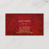 Elegant Red Velvet Texture Visitenkarte (Rückseite)