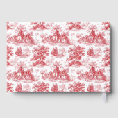 Elegant Red Vintage House Illustration Gästebuch (Rückseite)