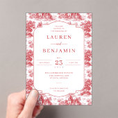 Elegant Red Vintage Houses Acryleinladungen (Insitu (Handheld))