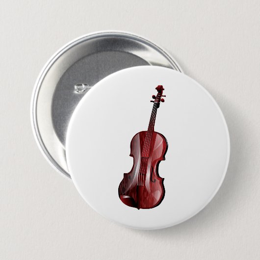 Elegant Red Violin Musical Instrument Button (Vorne & Hinten)