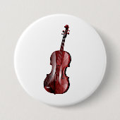 Elegant Red Violin Musical Instrument Button (Vorderseite)