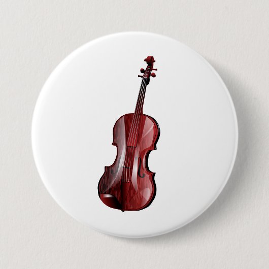 Elegant Red Violin Musical Instrument Button (Vorderseite)