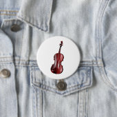 Elegant Red Violin Musical Instrument Button (Beispiel)
