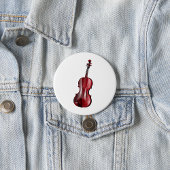 Elegant Red Violin Musical Instrument Button