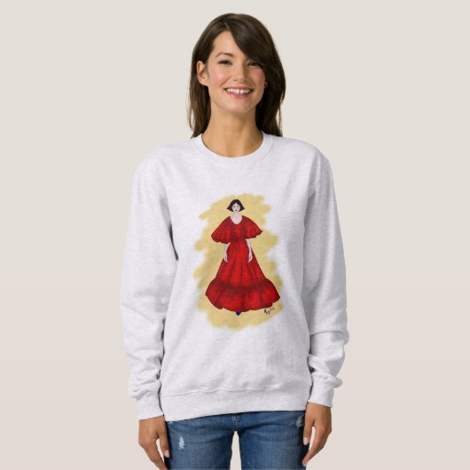 Elegant Red Volume with Warm Artistic Energy Sweatshirt (Vorne ganz)