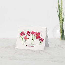 Elegant Red Watercolor Loose Floral Thank You  Dankeskarte