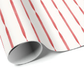 Elegant Red Watercolor Ribbon Stripes Geschenkpapier (Rolleneckpunkt)