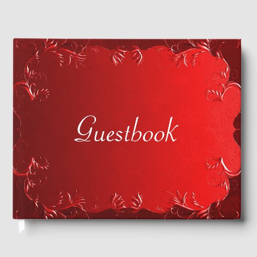 Elegant Red Wedding Gästebuch (Vorderseite)