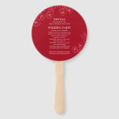 Elegant Red Wedding Program & Timeline Fächer (Rückseite)