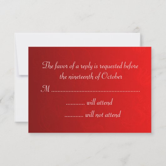 Elegant Red Wedding RSVP (Rückseite)