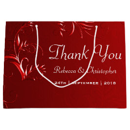Elegant Red Wedding Vielen Dank Große Geschenktüte