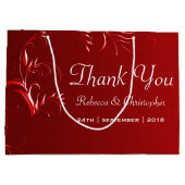 Elegant Red Wedding Vielen Dank Große Geschenktüte (Rückseite)