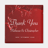 Elegant Red Wedding Vielen Dank Magnet (Vorne)