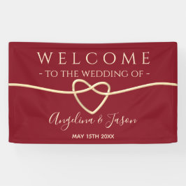 Elegant Red Welcome Wedding Banner