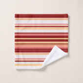Elegant red white and pink stripes monogram badhandtuch set (Waschlappen)
