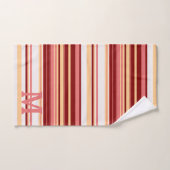 Elegant red white and pink stripes monogram badhandtuch set (Handtuch)