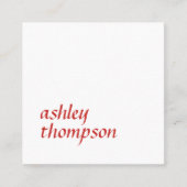 Elegant Red White Bold Beauty Consultant Quadratische Visitenkarte (Vorderseite)