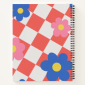 Elegant Red &white cute flowers personalized name Notizblock (Rückseite)