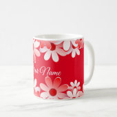 Elegant Red White Floral Wedding Kaffeetasse (VorderseiteRechts)