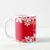 Elegant Red White Floral Wedding Kaffeetasse (Links)