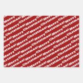 Elegant Red White Frohe Weihnachten glückliche Fei Geschenkpapier Set (Vorderseite)