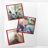 Elegant Red White Kariert Dreifach Gefaltete Urlaubskarte (Innen Erste Seite)