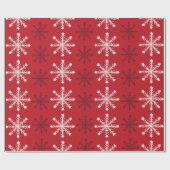 Elegant Red White Snowflake Frohe Weihnachten Geschenkpapier (Flach)