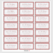 Elegant Red White Wedding Guest Address Labels (Blatt)