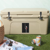 Elegant Red Wine Glass & Bottle. Black Background Aufkleber (Kühler)