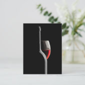 Elegant Red Wine Glass & Bottle. Black Background Postkarte (Stehend Vorderseite)