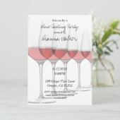 Elegant Red Wine Glasses Einladung (Stehend Vorderseite)