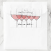 Elegant Red Wine Glasses Rechteckiger Aufkleber (Tasche)