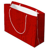 Elegant Red Wood Grain Große Geschenktüte (Rückseite Schrägansicht)