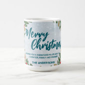 Elegant Red Wreath Holly Berries Gold Merry Xmas Kaffeetasse (Mittel)