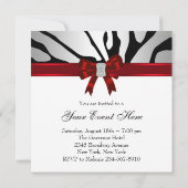 Elegant Red Zebra Party Einladung (Rückseite)