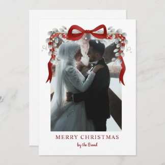 Elegant RedMerry Christmas Letterpress Photo Cards Feiertagskarte