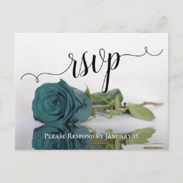 Elegant reflektiert Aquamarine Rose Chic Wedding R Postkarte