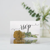 Elegant reflektiert Goldene Rose Hochzeit RSVP Postkarte (Stehend Vorderseite)