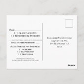 Elegant reflektiert Royal Blue Rose Wedding RSVP Postkarte (Rückseite)