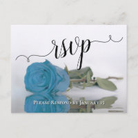 Elegant reflektiert Sky Blue Rose Wedding RSVP