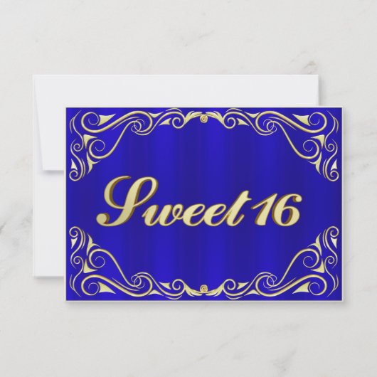 Elegant Regal Gold Typografie Sweet 16 RSVP Karte (Vorderseite)