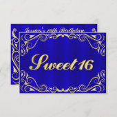 Elegant Regal Gold Typografie Sweet 16 RSVP Karte (Vorne/Hinten)