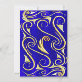 Elegant Regal Golden Blüh Typografie Einladung (Rückseite)