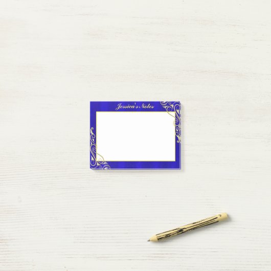 Elegant Regal Golden Blüh Typografie Post-it Klebezettel (Auf Schreibtisch)