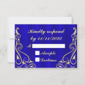 Elegant Regal Golden Blüh Typografie RSVP Karte (Rückseite)