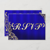 Elegant Regal Golden Blüh Typografie RSVP Karte (Vorne/Hinten)