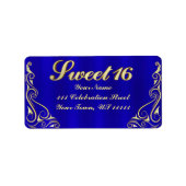 Elegant Regal Golden Sweet 16 Adresse Adressaufkleber (Vorne)