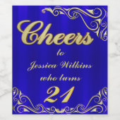 Elegant Regal Golden Typografy Geburtstag Weinetikett (Einzelnes Label)