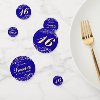 Elegant Regal Golden Typografy Sweet 16 Konfetti
