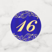 Elegant Regal Golden Typografy Sweet 16 Konfetti (Klein Vorderseite)